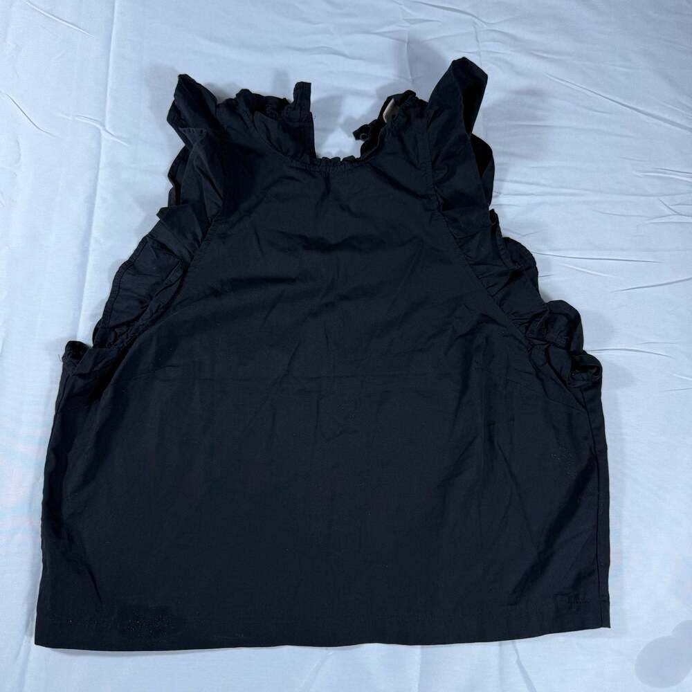 Women’s Black H&M Ruffle Sleeveless Blouse Top Size 6 / Small